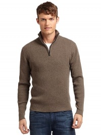 THE LOOKRibbed designStand collarQuarter-zip closureLong sleevesTHE MATERIALAcrylic/wool CARE & ORIGINMachine washImported