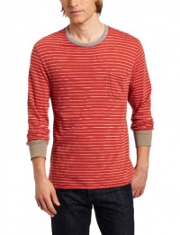 Alternative Men's Clive Pocket Tee, Cinnabar Parallel Stripe, Large