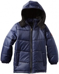 Ixtreme Boys 8-20 Chevron Rip Stop Puffer Jacket, Navy, 10/12