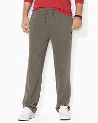 A classic-fitting drawstring pant in soft ribbed cotton is designed for casual comfort and style.