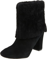 Rockport Women's Helena Cuffed Bootie,Black Suede,9 M US