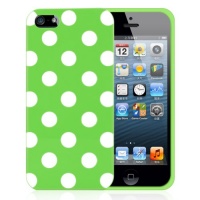 MiniSuit Polka Dot Soft Rubberized Case Cover for iPhone 5 (Green)