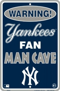 Yankee Fan Man Cave 8 x 12 Metal Sign