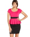 Cute dress alert! You'll be the envy of all your friends in this dress from BCX featuring a fashionable peplum skirt.