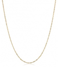 Duragold 14k Yellow Gold Solid Singapore Chain Necklace (1.35mm ), 18