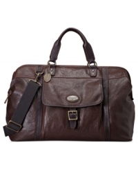 Elevate your travel look with this refined duffle from Fossil.