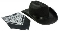 Black Jr. Cowboy Hat with Bandana