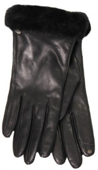 UGG Australia Women's Classic Leather Smart Glove, Black, Medium