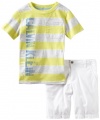 Calvin Klein Boys 2-7 Stripes Tee With Short