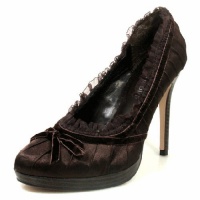 Wild Diva Mica-03 Brown Satin Platform Pumps, Size: 8.5 (M) US [Apparel]