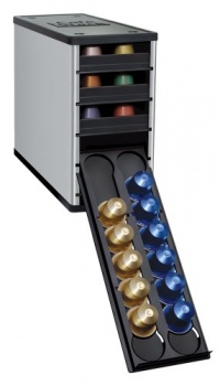 YouCopia CaféStack Nespresso Capsule Organizer, Electric Aluminum