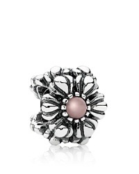 Birthstone accents add a personal touch to PANDORA's floral charm.