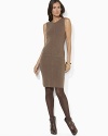 A sheath dress is always in style, and this season's essential is knit in ultra-fine merino wool for softness.