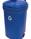 United Solutions 34-Gallon Recycling Trash Can with LId, Blue