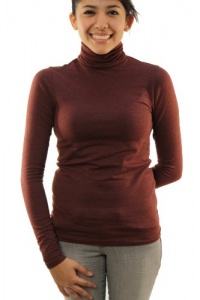 Polo Ralph Lauren Women's Long Sleeve Pima Cotton Turtleneck Shirt Maroon-Large