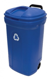 United Solutions 34-Gallon Recycling Trash Can with LId, Blue