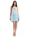 Gypsy 05 Women's Geo Print Tank Mini Dress, Robins Egg, Small