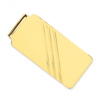 Diagonal Striped Money Clip in 14 Karat Gold