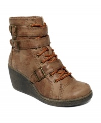 Buckles and laces and zipper, oh my. The Baltimore wedge booties by Roxy have all your bases covered.