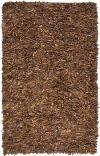 Safavieh Leather Shag Collection Metro Handmade Saddle Leather Area Rug, Brown