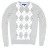 Tommy Hilfiger Men Logo Argyle V-neck Sweater Pullover