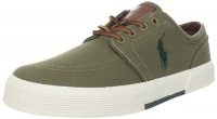 Polo Ralph Lauren Men's Faxon Low Sneaker,Olive Canvas,9.5 D US