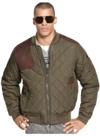 Sean John Nylon Men's Quilted Hunting Bomber Jacket Green Size XL