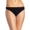 Calvin Klein Women's Seamless Thong, Black, Medium