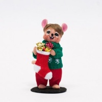 Annalee 6 Christmas Stocking Mouse Figurine