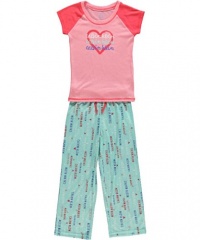 Calvin Klein Chalkheart 2-Piece Pajamas (Sizes 7 - 16) - pink, 14 - 16