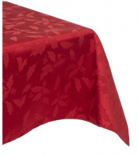 Lenox Holly Damask 60-by-120-Inch Tablecloth, Red