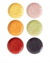 Classic Coffee & Tea Polka Dot Dessert Plates, Set of 6