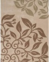 Surya Cosmopolitan Beige Brown Leaves Contemporary 5' x 8' Rug (COS-8971)