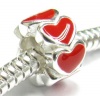 Christmas Gift Sterling Silver Enamel Endless Love Red Heart Bead Charm for Pandora Troll Chamilia Biagi European Jewelry