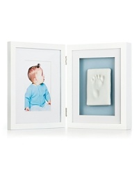 A great gift idea, the Babyprints Desktop Frame is a kit that allows parents to create an actual impression of a baby's hand or foot, alongside a special picture.