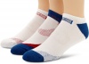 Calvin Klein Men's 3 Pack Splash Colorblock Low Cut Socks, True Royal/White, 7-12