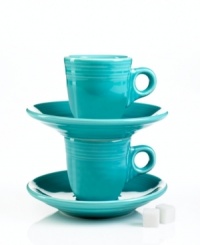 With the chip-resistant durability and cool Art Deco design that made Fiesta famous, the demitasse cups and saucers will definitely perk up your kitchen. With more a dozen colors to love, you can mix, match and create a look that's all your own.