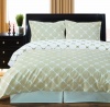 Linen and Ivory Bloomingdale 3-piece King / Cal-king Comforter Cover (Duvet-Cover-Set) 100 % Egyptian Cotton 300 TC