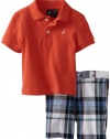 Nautica Baby-Boys Infant 2 Piece Solid Polo Short Set