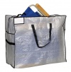 Household Essentials Large Tote Bag, Clear Tarp with Black Trim and Handles