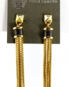 Vince Camuto Gold Tone Tassel Drop Earrings