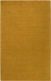 Area Rug 6x9 Rectangle Solid/Striped Gold Color - Surya Mystique Rug from RugPal