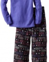 Calvin Klein Girls 7-16 Ck 2 Piece Thermal Sleepwear Set, Purple, Medium/10-12