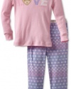 Calvin Klein Girls 2-6x Ck 2 Piece Love Set, Pink, 3T