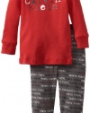 Calvin Klein Boys 2-7 Ck Boy 2 Piece Logo Set, Red, 18 Months