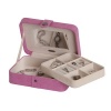 Mele Giana Pink Plush Fabric Jewelry Box with Lift Out Tray - 7.38W x 2.38H in.