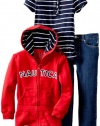 Nautica Sportswear Kids Girls 2-6X Striped 3-Piece Set