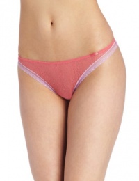 Calvin Klein Women's Brief Encounters Thong, Begonia, Medium