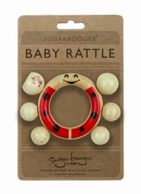 Sugarbooger Wooden Rattle, Ladybug