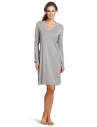 Hanro Women's Champagne Long Sleeve Gown, Grey Melange, Small